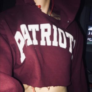 Patriot long sleeve sweat shirt crop top.